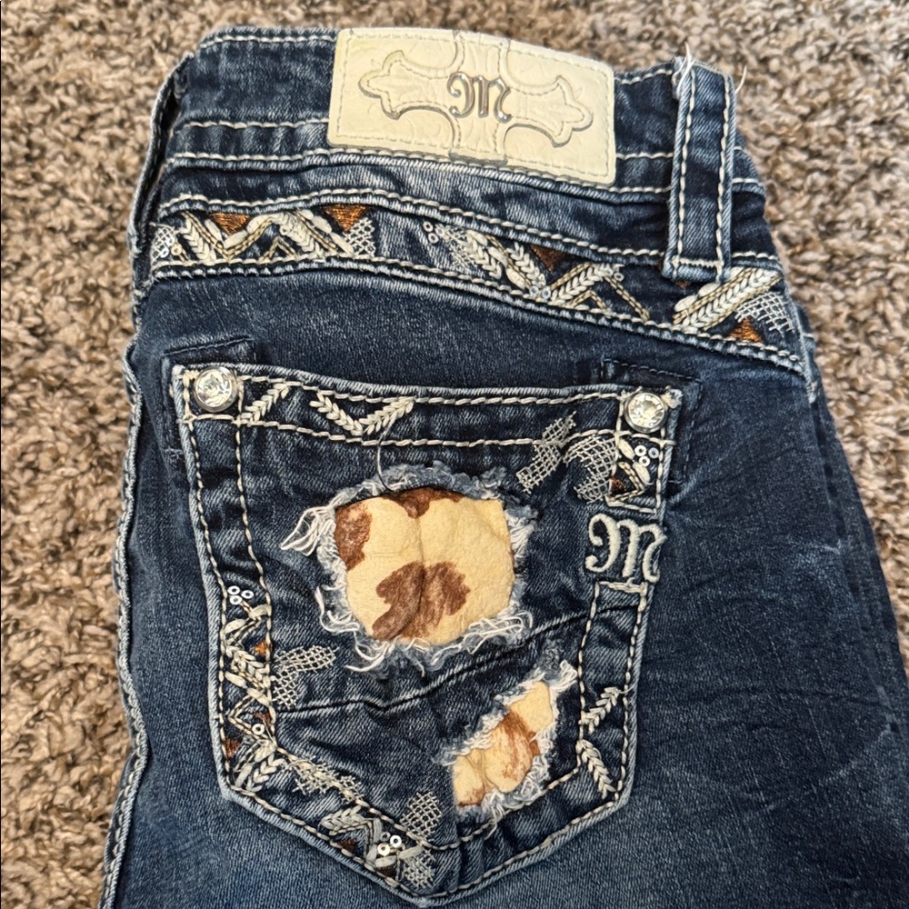 Miss Me Dark Blue Distressed Women's Jeans